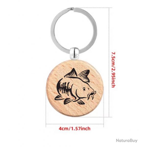 Porte cl pche  personnalise au choix ! Motif carpe ou autre