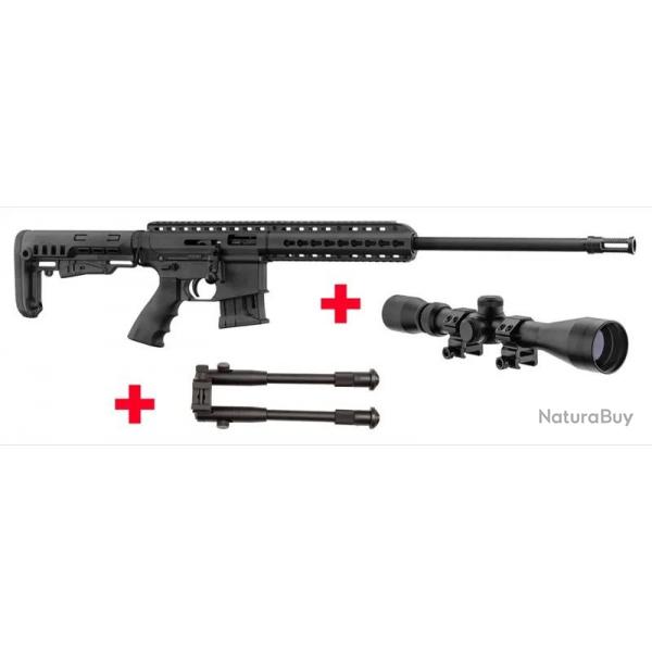 Pack Carabine 22 LR Pallas Sniper BA-15 + Lunette + Bipied