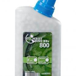 Billes pour arme BB Combat Zone - Blanche - 6 mm x800