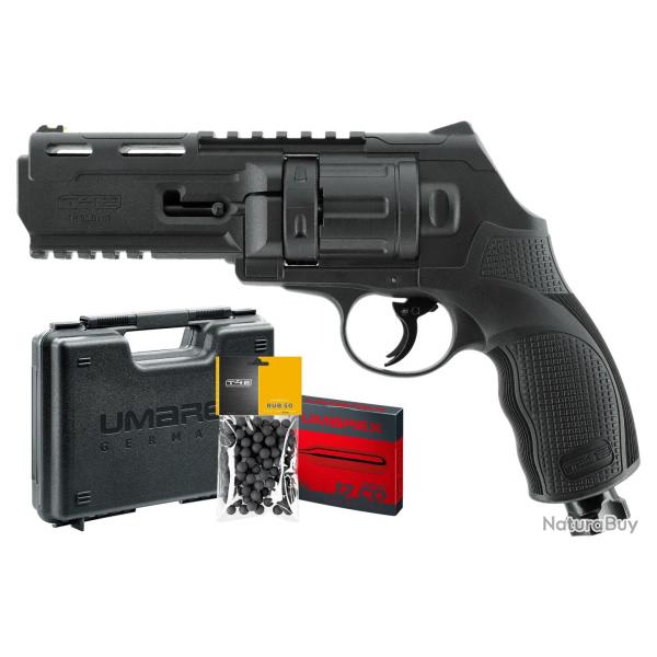 Pack revolver de dfense T4E TR50 Gen2 cal. 50 7,5 J + Billes + 5 capsules CO2 + Mallette