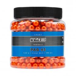 Billes pour arme de défense T4E Paintball Bio Orange - Cal. 43 x500