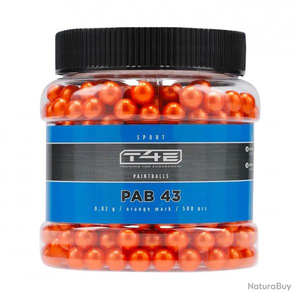 Billes pour arme de dfense T4E Paintball Bio Orange - Cal. 43 x500