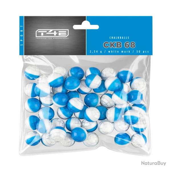 Billes pour arme de dfense T4E Craie blanche - Cal. 68 x50