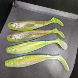 Lot 301 / 4 Leurres Souple Gunki G'Bump / 14 Cm /  FISH AND FISHING.