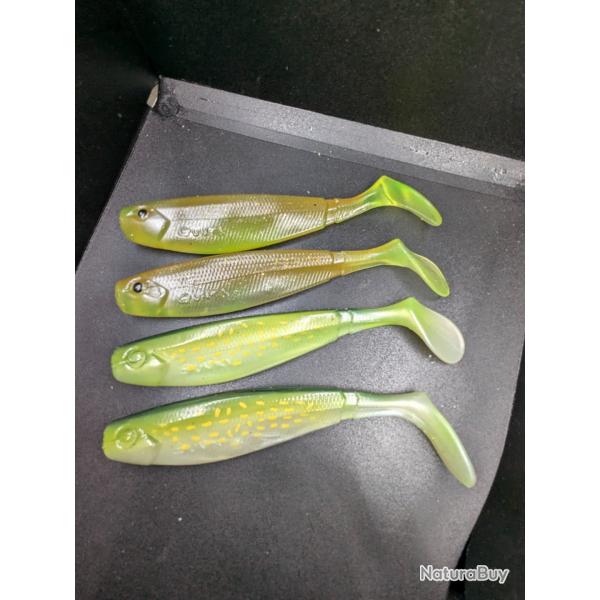 Lot 301 / 4 Leurres Souple Gunki G'Bump / 14 Cm /  FISH AND FISHING.