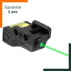 Pointeur laser vert Picatinny - Batterie rechargeable intégrée - Visible 15 à 30m - Garantie 2 ans