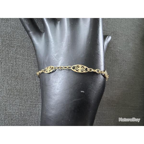 Bracelet maille filigrane or jaune 18 carats - 19 cm