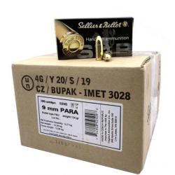 LOT DE 1000 CARTOUCHES SB 9x19 mm FMJ 124gr