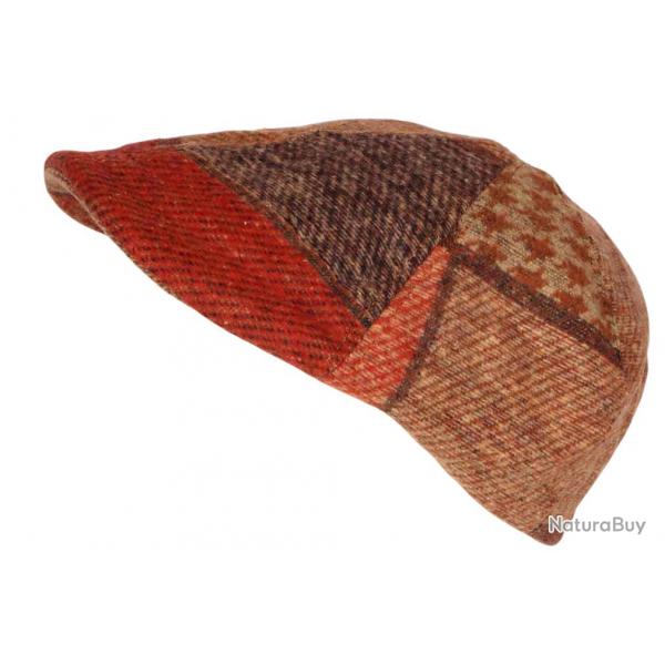 Bret Casquette Plate Orange Patchwork en Laine Style Anglais Landwel Taille unique Orange