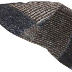 Béret Casquette Plate Marron Patchwork en Laine Style Anglais Landwel Taille unique Marron