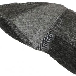 Béret Casquette Plate Grise Patchwork en Laine Style Anglais Landwel Taille unique Gris