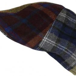 Béret Casquette Plate Patchwork Bleu Vert en Laine Style Anglais Landwel Taille unique Bleu