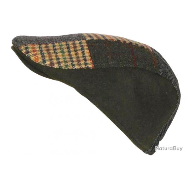 Bret Casquette Patchwork Verte et Beige en Laine Style Anglais Uxwel Taille unique Vert