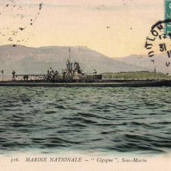CPA - Marine de Guerre -  Sous-Marin " CIGOGNE  "  N°4147