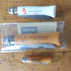 lot 3 opinels jeux olympiques 1992,club numismatique aix les bains neuf,opinel num 3