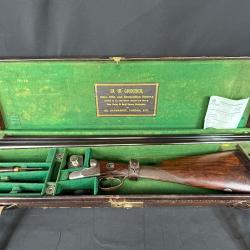 EXTRAORDINAIRE FUSIL JUXTAPOSÉ WW GREENER modèle F.H35 calibre 12/70 en coffret