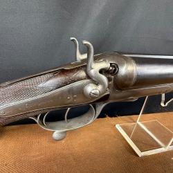 FUSIL JUXTAPOSÉ HAMMER CLÉ ANGLAISE calibre. 12/70 en coffret