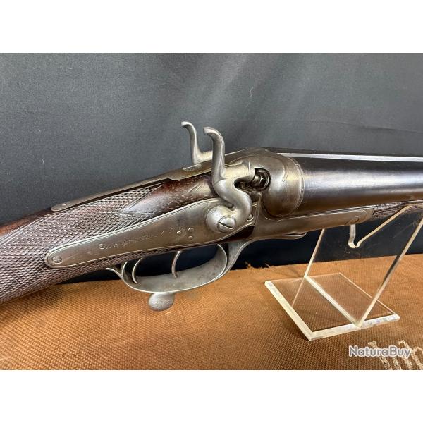 FUSIL JUXTAPOS HAMMER CL ANGLAISE calibre. 12/70 en coffret