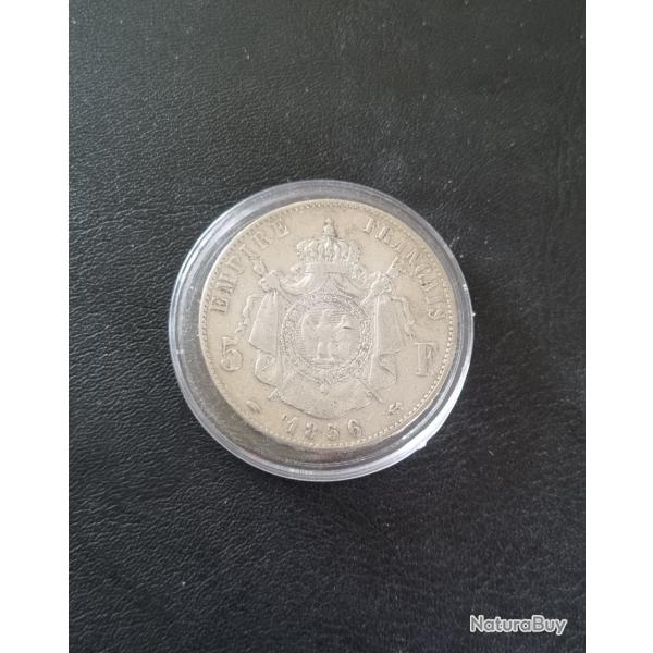 5 Francs Argent Napolon III 1856 A Paris , cu Napolon 3 , XIXme Sicle