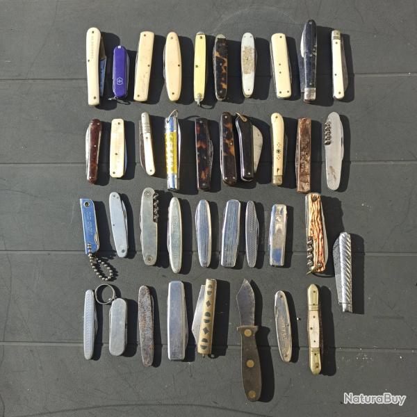 Lot indissociable de 38 petits couteaux ou canifs publicitaires et autres - voir photos.