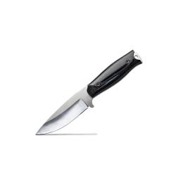 COUTEAU WILDSTEER KASTOR MANCHE MICARTA NOIR LAME BROSSÉE