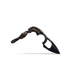 COUTEAU DE SURVIE KRILL WILDSTEER PARACORDE WOODLAND CAMO LAME EVIDÉE
