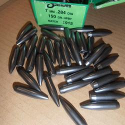 ogives Sierra 150 gr HPBT MOLY- 284 - 7.08 , 7x64, 280 rem, 284 w, 7 rem mag.......