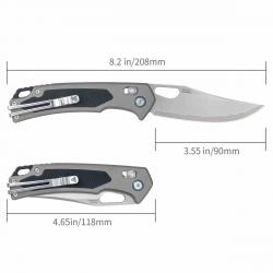 Couteau SRM Retriever Lame Acier 140Cr Laminé Plaquettes Aluminium Ambi Lock IKBS SRM9203AK