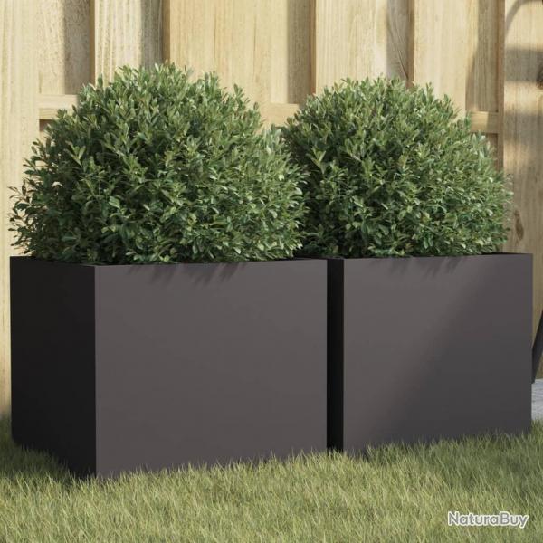 Jardinires 2 pcs noir 32x30x29 cm acier