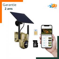 Caméra de chasse 4G solaire rotative à 360* - Batterie 10 400mAh - Livraison rapide
