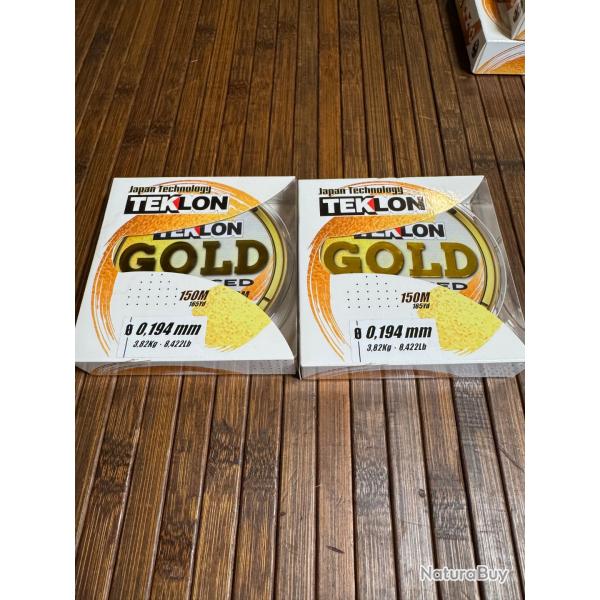 LOT DE DEUX FILS NYLON TEKLON GOLD ADVANCED 150M JAPAN  0,172mm