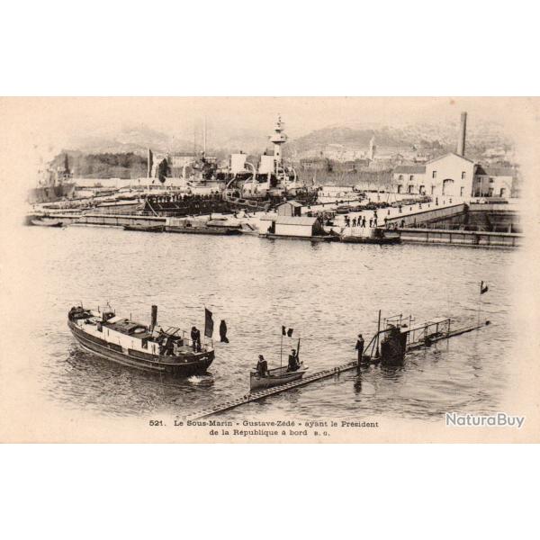 CPA - Marine de Guerre -Le SOUS - MARIN " Gustave Zd " N4152