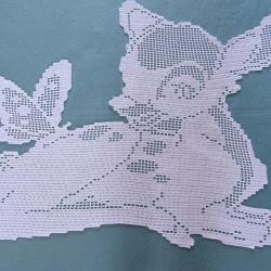 Faon & papillon décoration textile en coton. Linge de table.