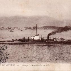 CPA - Marine de Guerre -CHERBOURG - Sous-Marin  " Monge "  N°3911