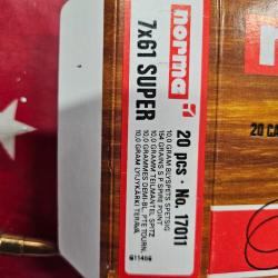 100 Cartouches 7x61 Super Norma par 5 boite de 20