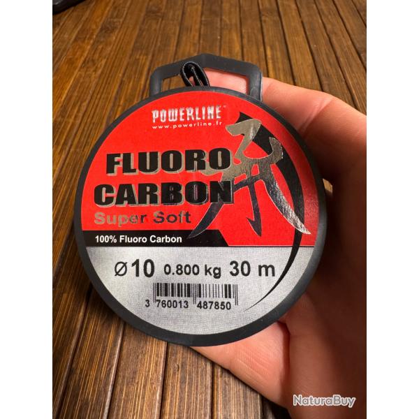 FIL PÊCHE Nylon Fluorocarbon Super Soft Powerline 30 m diamètre 12