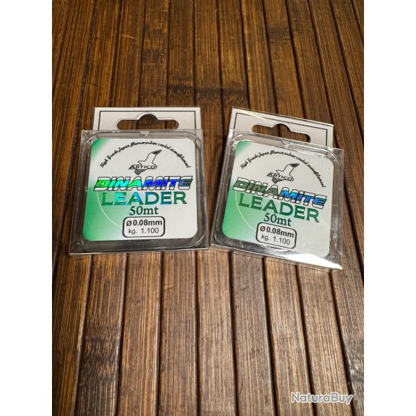 LOT DE DEUX FIL PCHE Artico DINAMITE LEADER - 50mtr