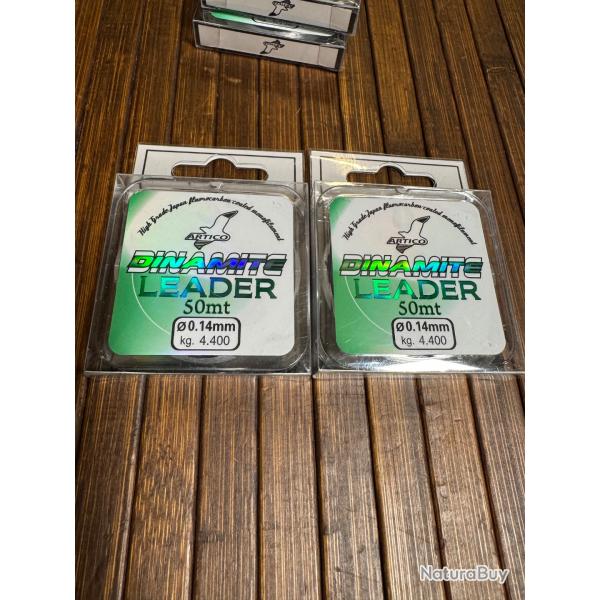 LOT DE DEUX FIL PCHE Artico DINAMITE LEADER - 50mtr 0,14mm