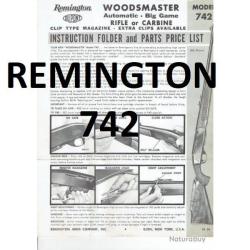 notice 5 pages REMINGTON 742 WOODMASTER (envoi par mail) - VENDU PAR JEPERCUTE (m2567)