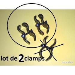 LOT de 2 clamps collier canon / rallonge fusil BAIKAL MP153 MP155  MP 153 MP 155 REMINGTON RAPID....