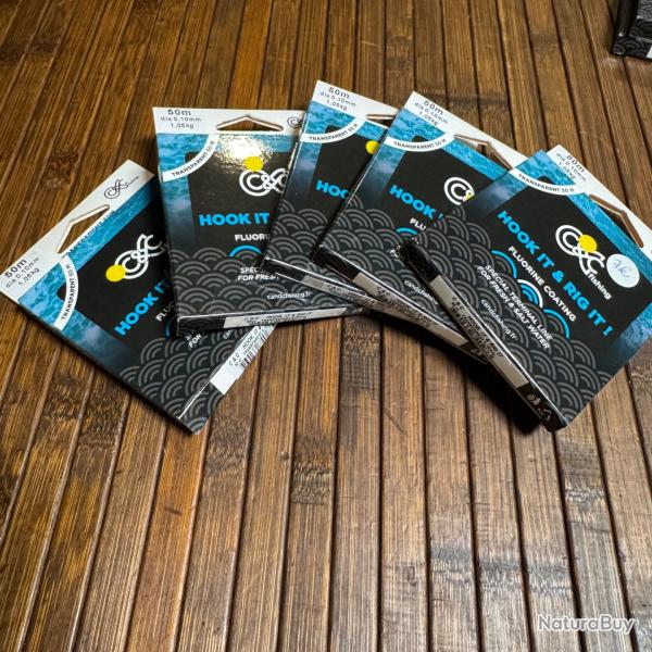 Lot 5 pièces Nylon Fluoro C&C Hook it & Rig itPêche