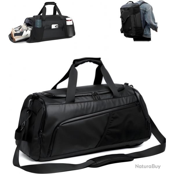 Sac de sport 3 en 1 pour homme avec compartiment  chaussures, sac de voyage avec bandoulire, sac 