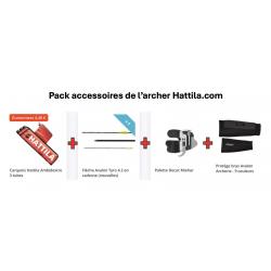 Pack Carquois Débutants Hattila 1 plume blanche 2 plumes noires