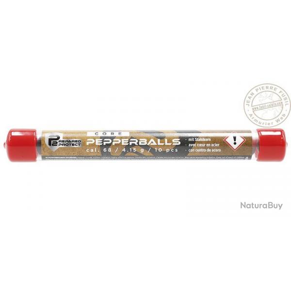 P2P - Tube de 10 billes Poivre & Noyau acier - Cal.68