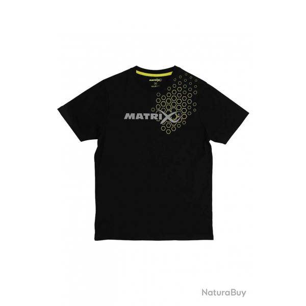 T-shirt MATRIX Hex Print Noir - 100 % Coton Lger et Confortable XL