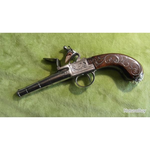 Trs beau pistolet  silex 18 anglais sign W.NEWTON  Nottingham