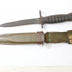 Baionnette US M4 à poignée caoutchouc, fourreau M8A1. Carabine USM1