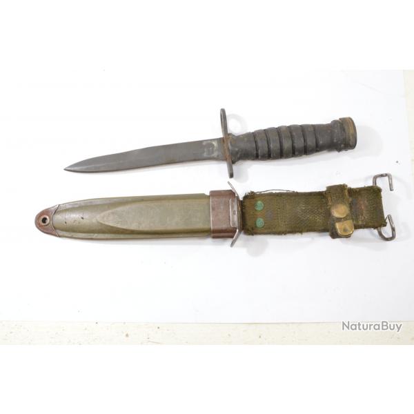 Baionnette US M4  poigne caoutchouc, fourreau M8A1. Carabine USM1