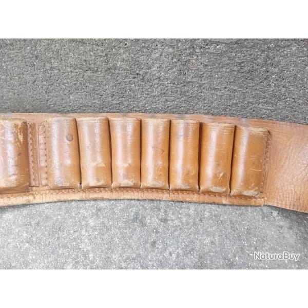 Cartouchiere calibre  12 cuir d epoque