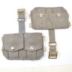 Paire cartouchi&egrave;res / pouchs pour clips de .303 british Lee Enfield n&deg;4 MKI Arm&eacute;e Belge post-WW2 Bel